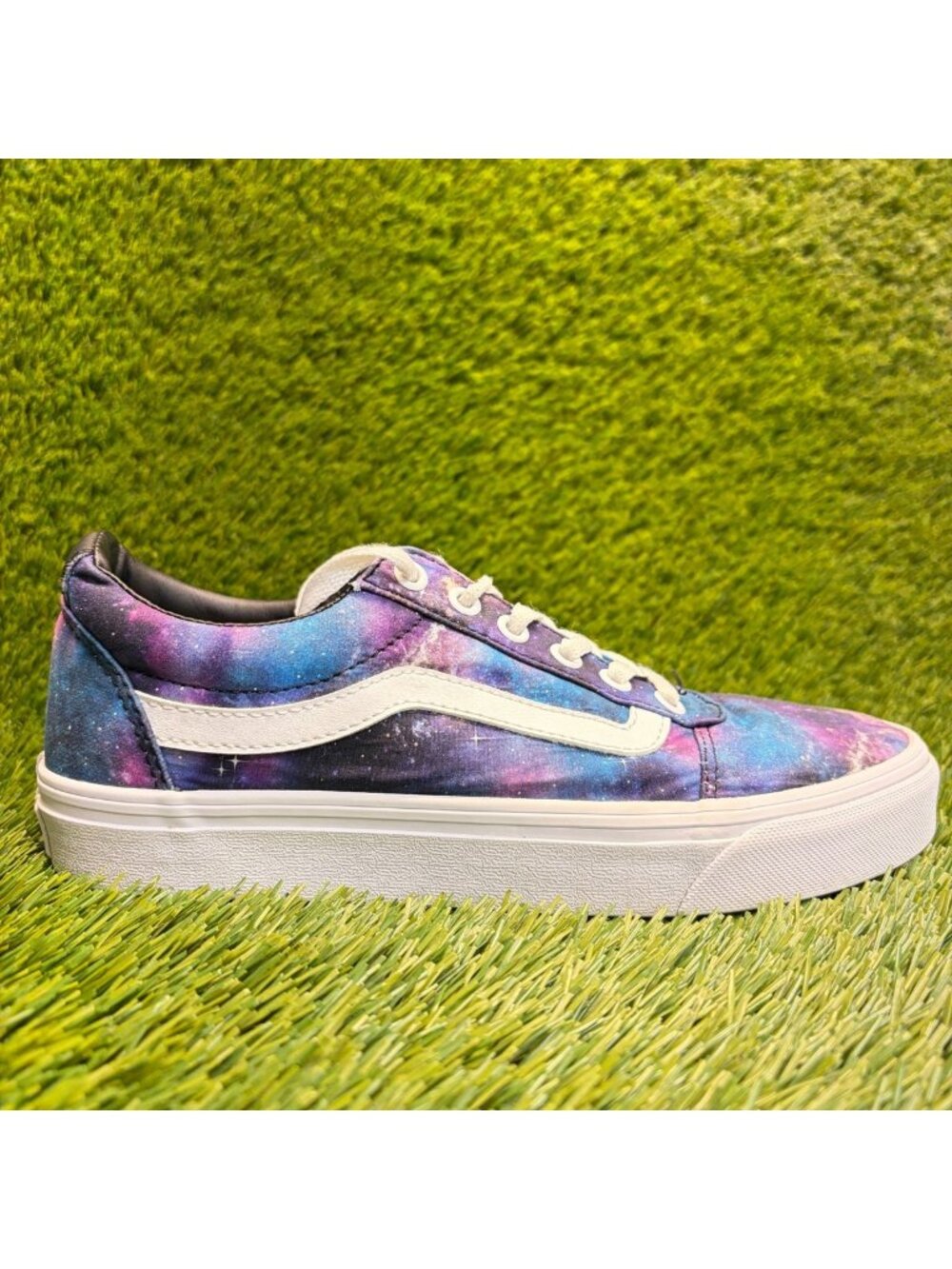 Vans Ward Galaxy Womens Size 8 Purple Blue Athletic Skateboard Shoes Sneakers
